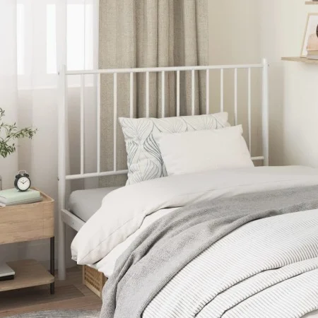 Cabecero de metal blanco 100 cm de vidaXL, Cabeceros y pies de cama - Ref: Foro24-350960, Precio: 24,24 €, Descuento: %
