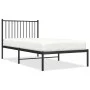 Estructura de cama con cabecero metal negro 90x190 cm de vidaXL, Camas y somieres - Ref: Foro24-350856, Precio: 64,01 €, Desc...