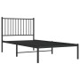 Estructura de cama con cabecero metal negro 90x190 cm de vidaXL, Camas y somieres - Ref: Foro24-350856, Precio: 64,59 €, Desc...