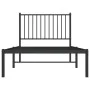 Estructura de cama con cabecero metal negro 90x190 cm de vidaXL, Camas y somieres - Ref: Foro24-350856, Precio: 64,01 €, Desc...