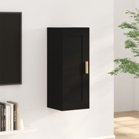 Armario de pared madera de ingeniería negro 35x34x90 cm en Estanterías | Comprar online en Foru.es