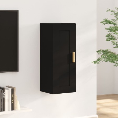 Armario de pared madera de ingeniería negro 35x34x90 cm en Estanterías | Comprar online en Foru.es