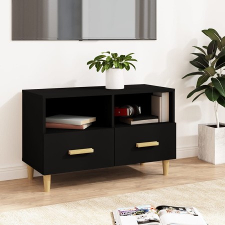 Mueble para TV madera contrachapada negro 80x36x50 cm en Muebles TV | Comprar online en Foru.es