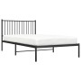 Estructura de cama con cabecero metal negro 107x203 cm de vidaXL, Camas y somieres - Ref: Foro24-350860, Precio: 77,42 €, Des...