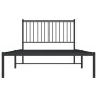 Estructura de cama con cabecero metal negro 107x203 cm de vidaXL, Camas y somieres - Ref: Foro24-350860, Precio: 77,42 €, Des...