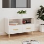 Mueble de TV madera contrachapada blanco brillo 80x36x50 cm en Muebles TV | Comprar online en Foru.es