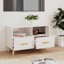 Mueble de TV madera contrachapada blanco brillo 80x36x50 cm en Muebles TV | Comprar online en Foru.es