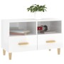 Mueble de TV madera contrachapada blanco brillo 80x36x50 cm en Muebles TV | Comprar online en Foru.es