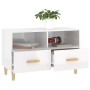 Mueble de TV madera contrachapada blanco brillo 80x36x50 cm en Muebles TV | Comprar online en Foru.es