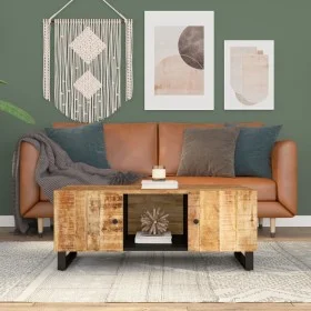 Mesa de centro madera maciza mango y contrachapada 100x54x40 cm de vidaXL, Mesas de centro - Ref: Foro24-351950, Precio: 143,...
