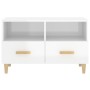 Mueble de TV madera contrachapada blanco brillo 80x36x50 cm en Muebles TV | Comprar online en Foru.es