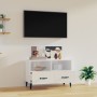 Mueble de TV madera contrachapada blanco brillo 80x36x50 cm en Muebles TV | Comprar online en Foru.es