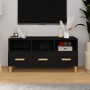 Mueble de TV madera contrachapada negro 102x36x50 cm en Muebles TV | Comprar online en Foru.es