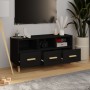 Mueble de TV madera contrachapada negro 102x36x50 cm en Muebles TV | Comprar online en Foru.es
