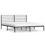 Estructura de cama con cabecero metal negro 180x200 cm de vidaXL, Camas y somieres - Ref: Foro24-352323, Precio: 117,50 €, De...