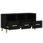 Mueble de TV madera contrachapada negro 102x36x50 cm en Muebles TV | Comprar online en Foru.es