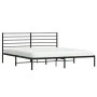 Estructura de cama con cabecero metal negro 180x200 cm de vidaXL, Camas y somieres - Ref: Foro24-352323, Precio: 117,50 €, De...