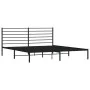 Estructura de cama con cabecero metal negro 180x200 cm de vidaXL, Camas y somieres - Ref: Foro24-352323, Precio: 117,50 €, De...