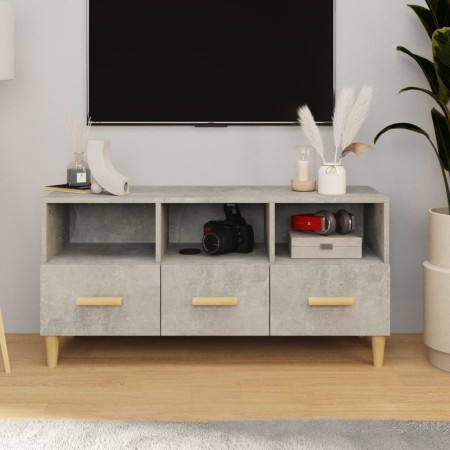 Mueble de TV madera de ingeniería gris hormigón 102x36x50 cm en Muebles TV | Comprar online en Foru.es