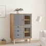 Aparador OTTA madera maciza pino marrón y gris 85x43x125 cm de vidaXL, Aparadores - Ref: Foro24-351307, Precio: 260,31 €, Des...