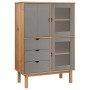 Aparador OTTA madera maciza pino marrón y gris 85x43x125 cm de vidaXL, Aparadores - Ref: Foro24-351307, Precio: 260,31 €, Des...