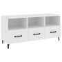 Mueble de TV madera contrachapada blanco 102x35x50 cm en Muebles TV | Comprar online en Foru.es