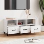 Mueble de TV madera contrachapada blanco 102x35x50 cm en Muebles TV | Comprar online en Foru.es