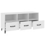 Mueble de TV madera contrachapada blanco 102x35x50 cm en Muebles TV | Comprar online en Foru.es