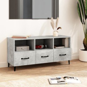 Mueble de TV madera contrachapada gris hormigón 102x35x50 cm en Muebles TV | Comprar online en Foru.es