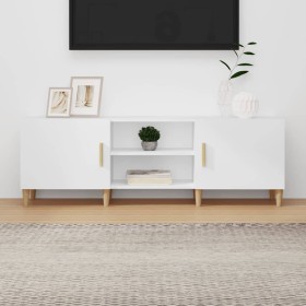 Mueble para TV madera contrachapada blanco 150x30x50 cm en Muebles TV | Comprar online en Foru.es