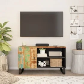 Mueble de TV madera reciclada y madera contrachapada 80x33x46cm de vidaXL, Muebles TV - Ref: Foro24-351964, Precio: 93,97 €, ...