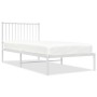 Estructura de cama de metal con cabecero blanco 90x200 cm de vidaXL, Camas y somieres - Ref: Foro24-350924, Precio: 64,51 €, ...
