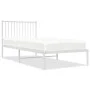 Estructura de cama de metal con cabecero blanco 90x200 cm de vidaXL, Camas y somieres - Ref: Foro24-350924, Precio: 64,40 €, ...