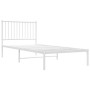 Estructura de cama de metal con cabecero blanco 90x200 cm de vidaXL, Camas y somieres - Ref: Foro24-350924, Precio: 64,51 €, ...