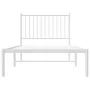 Estructura de cama de metal con cabecero blanco 90x200 cm de vidaXL, Camas y somieres - Ref: Foro24-350924, Precio: 64,40 €, ...