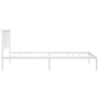 Estructura de cama de metal con cabecero blanco 90x200 cm de vidaXL, Camas y somieres - Ref: Foro24-350924, Precio: 64,51 €, ...