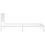 Estructura de cama de metal con cabecero blanco 90x200 cm de vidaXL, Camas y somieres - Ref: Foro24-350924, Precio: 64,40 €, ...
