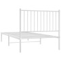 Estructura de cama de metal con cabecero blanco 90x200 cm de vidaXL, Camas y somieres - Ref: Foro24-350924, Precio: 64,51 €, ...