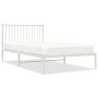 Estructura de cama de metal con cabecero blanco 107x203 cm de vidaXL, Camas y somieres - Ref: Foro24-350927, Precio: 77,68 €,...