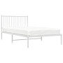 Estructura de cama de metal con cabecero blanco 107x203 cm de vidaXL, Camas y somieres - Ref: Foro24-350927, Precio: 77,68 €,...