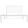 Estructura de cama de metal con cabecero blanco 107x203 cm de vidaXL, Camas y somieres - Ref: Foro24-350927, Precio: 77,68 €,...