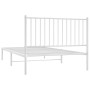 Estructura de cama de metal con cabecero blanco 107x203 cm de vidaXL, Camas y somieres - Ref: Foro24-350927, Precio: 77,68 €,...