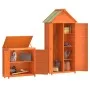 Cobertizos para herramientas jardín 2 pzas madera pino marrón de vidaXL, Cobertizos - Ref: Foro24-172249, Precio: 333,96 €, D...