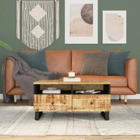 Mesa de centro madera maciza mango y contrachapada 80x54x40 cm de vidaXL, Mesas de centro - Ref: Foro24-351954, Precio: 125,0...
