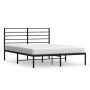 Estructura de cama con cabecero metal negro 160x200 cm de vidaXL, Camas y somieres - Ref: Foro24-352322, Precio: 127,58 €, De...