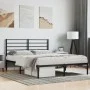 Estructura de cama con cabecero metal negro 160x200 cm de vidaXL, Camas y somieres - Ref: Foro24-352322, Precio: 127,58 €, De...