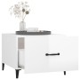 Mesa de centro con patas de metal blanco brillante 50x50x40 cm en Mesas de centro | Comprar online en Foru.es