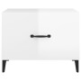 Mesa de centro con patas de metal blanco brillante 50x50x40 cm en Mesas de centro | Comprar online en Foru.es