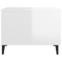Mesa de centro con patas de metal blanco brillante 50x50x40 cm en Mesas de centro | Comprar online en Foru.es