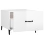 Mesa de centro con patas de metal blanco brillante 50x50x40 cm en Mesas de centro | Comprar online en Foru.es